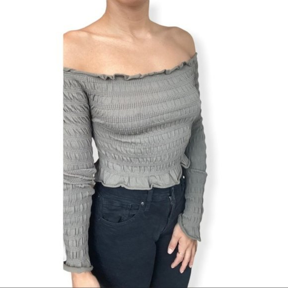 ZARA Off The Shoulder Smock Ruffled Top - Picture 3 of 8